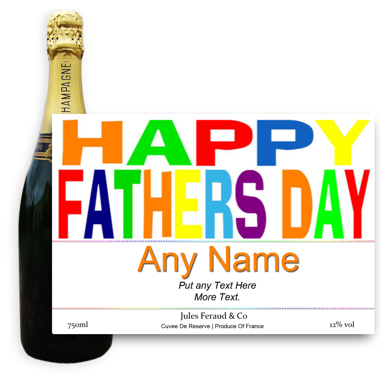 Buy Personalised Champagne - Fathers Day Label